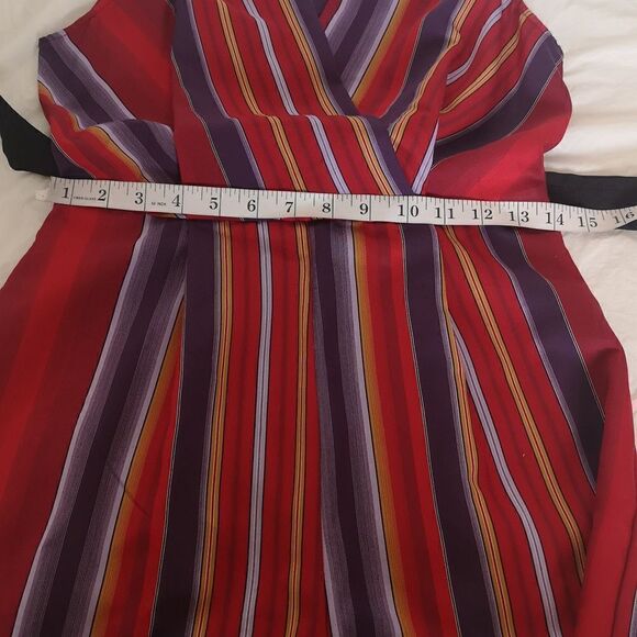 Mango Ladies Striped Short Jumpsuit XS Red , Purple - Picture 6 of 16